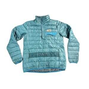 Patagonia Down Snap T Pullover Puffer Jacket Women's Small 40th Anniversary Blue